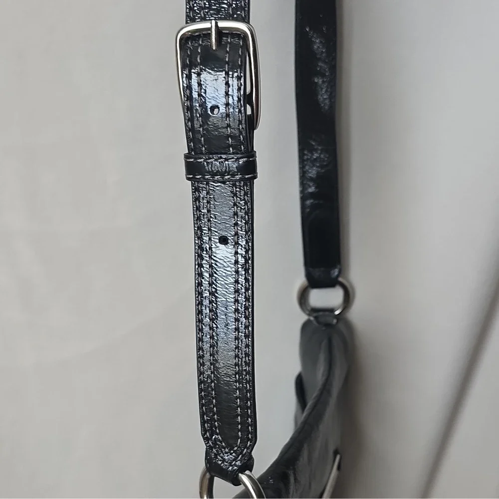 Cole Haan Women's Black Patent Crossbody Bag Adjustable Strap B29578